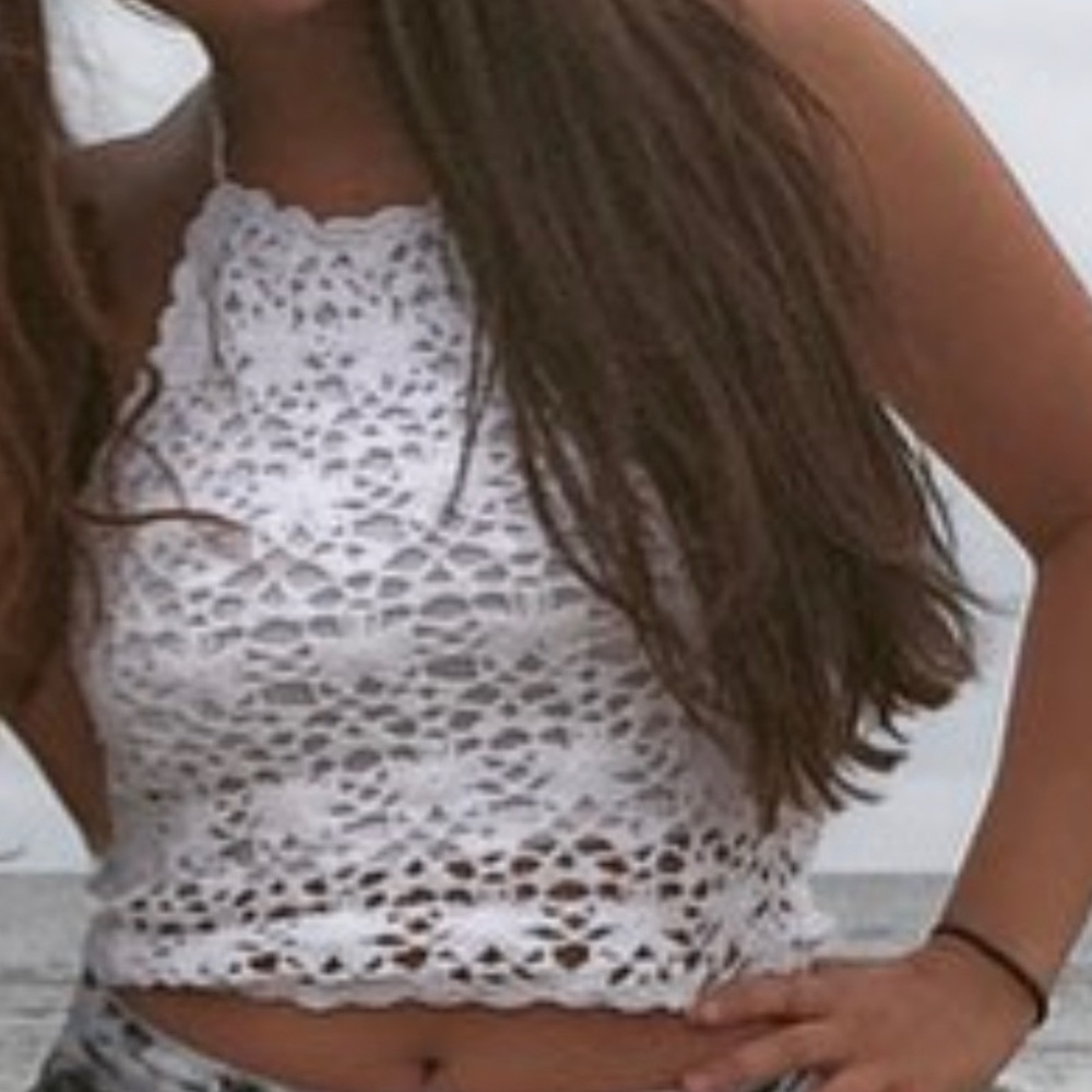White crochet crop top